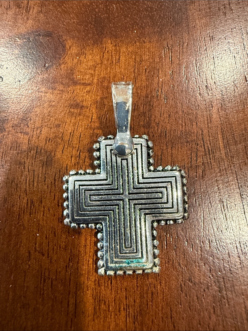 Premier Designs Silver Cross Reversible Pendant